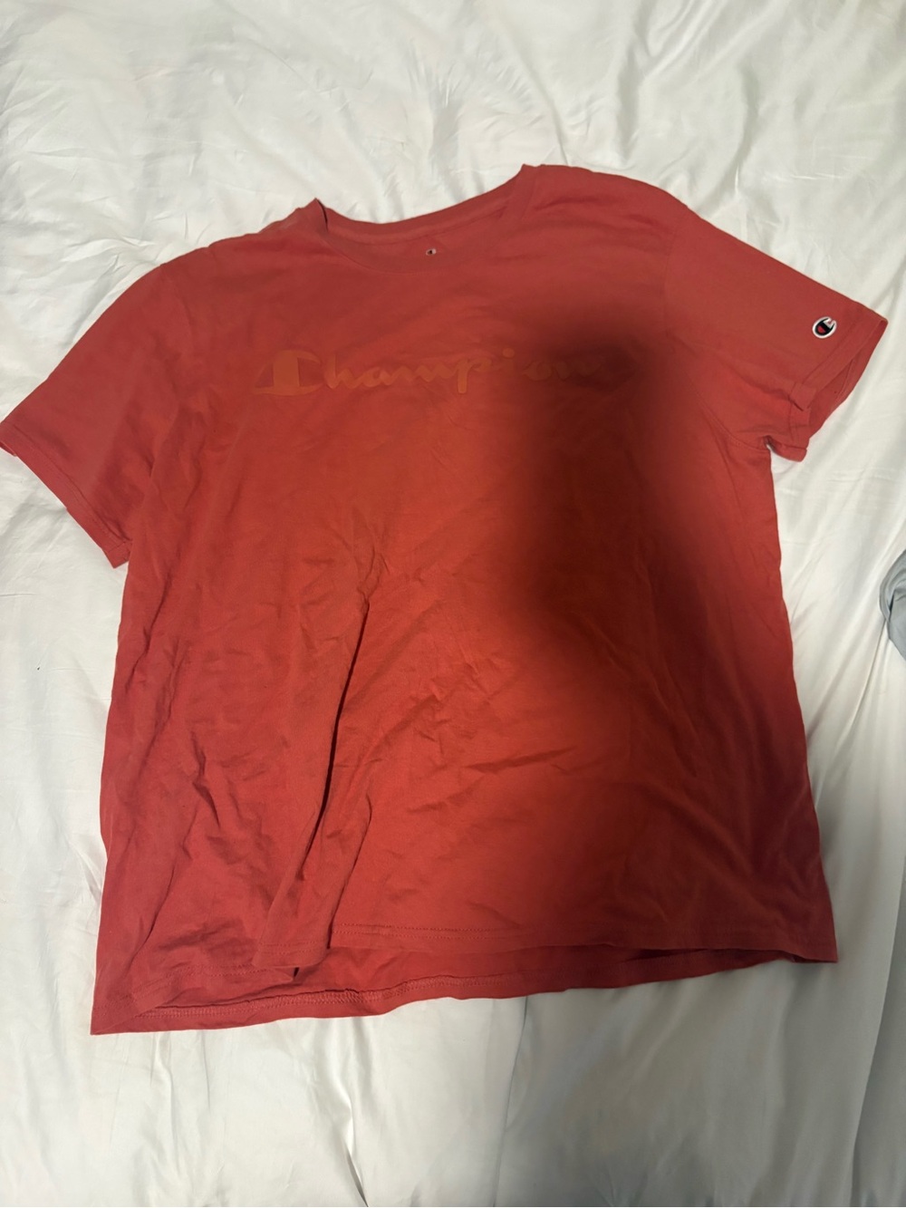 Champion Red Logo Short Sleeve Crewneck Tee